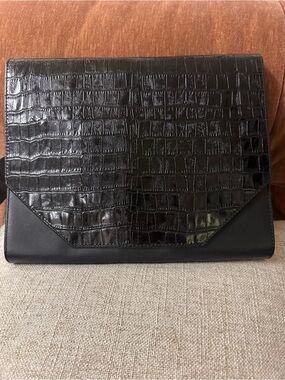 RARE Bukvy Kahlo Maxi Wallet Black smooth Embossed leather